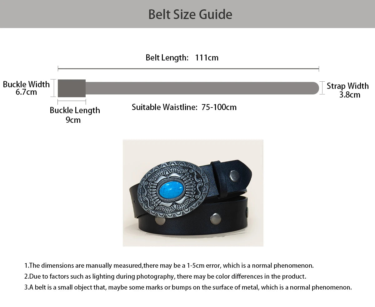 PENDRA Noraarae Leather Black Turquoise Buckle Turquoise Belt