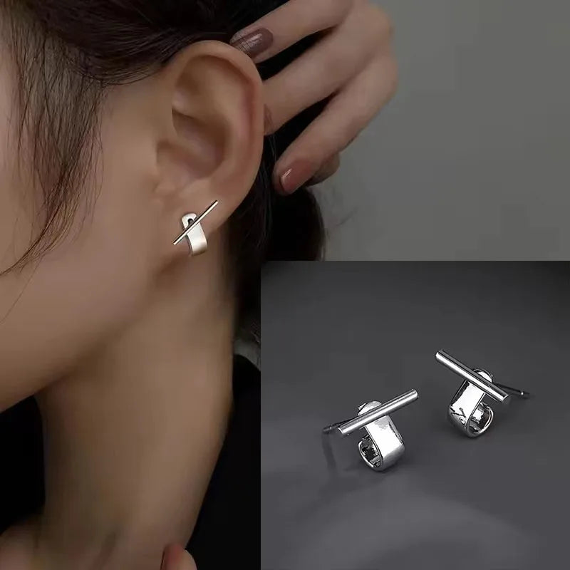 VENTFILLE 925 Sterling Silver Dolphins Earrings for Women Ear Stud Creative Design Smooth Aesthetic Jewelry Gift Dropshipping