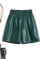 PENDRA Full Leather Wide Leg Shorts