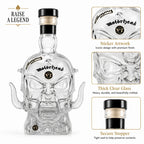 Motörhead Band Skull Glass Decanter Sticker Surface Whiskey Bottle Rock Style Bar Home Decor Collectible Gift