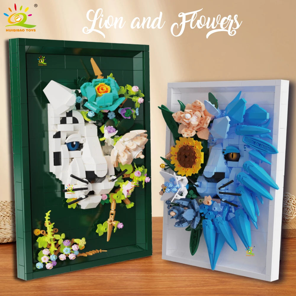 PENDRA Lion Leopard Floral Building Set