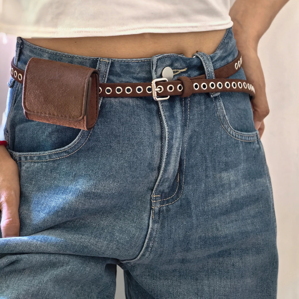 Suede Leather Chain Waist Bag Shoulder Strap WOMEN'S Belt Bag Waist Wallet Fashion Waist Bag Detachable Play Waist Belt