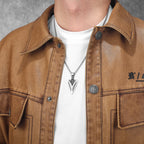 PENDRA Wolf Spearhead Steel Necklace