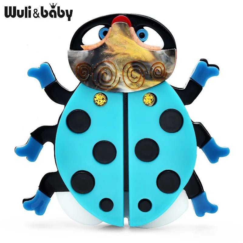 PENDRA Lovely Acrylic Beetle Brooch