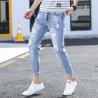 PENDRA Korean Solid Slim Jeans