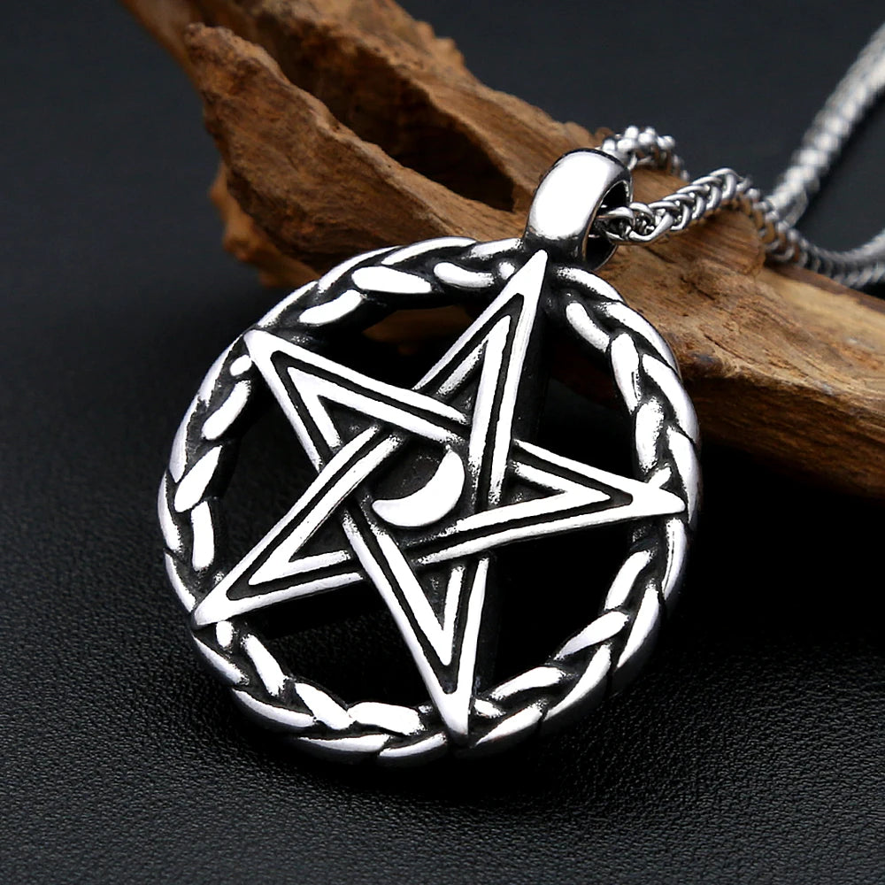 PENDRA Pentagramforge Vintage Stainless Steel Pentagram Necklace