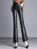 PENDRA Waist Micro Flared Leather Pants