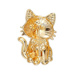PENDRA Sitting Kitty Rhinestone Brooch