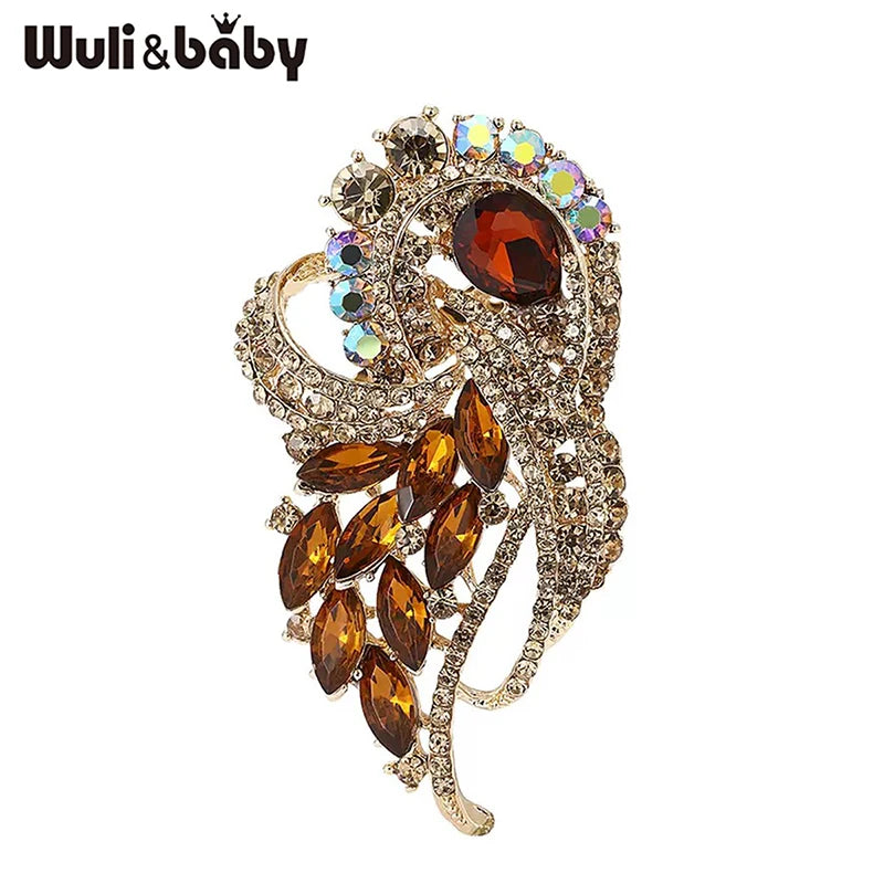 PENDRA Aurelia Rhinestone Flower Brooch