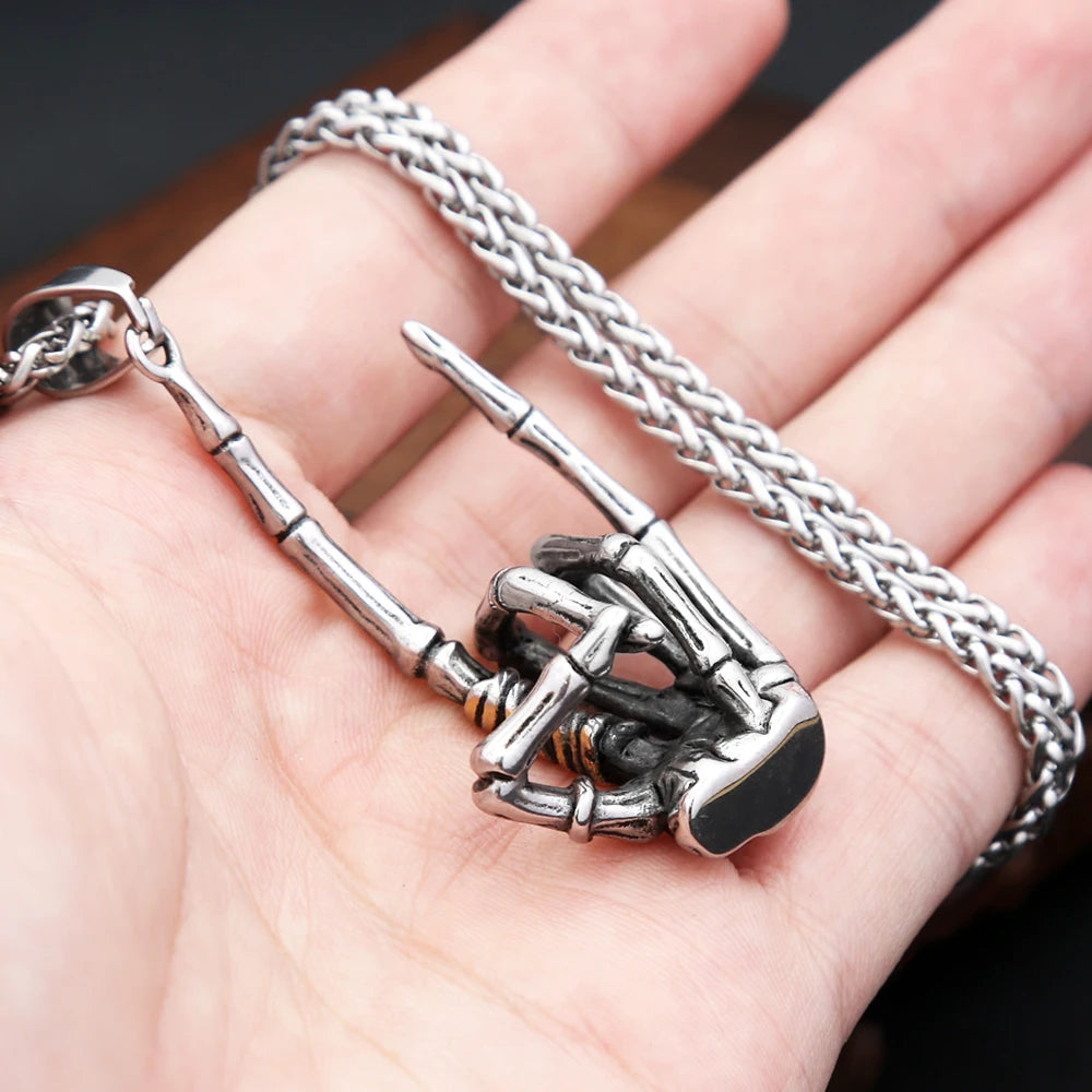 PENDRA Skullgesture Gothic Skull Gesture Pendant