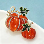 PENDRA Harvest Duo Rhinestone Pumpkin Brooch