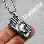 PENDRA Skull Lighter Cigarette Steel Necklace