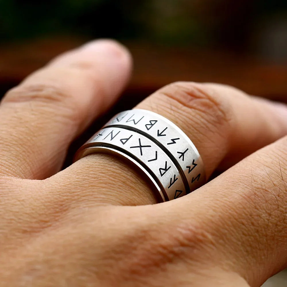 PENDRA Runeduo Simple Double Viking Rune Ring