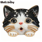 PENDRA Sweet Kitten Rhinestone Brooch