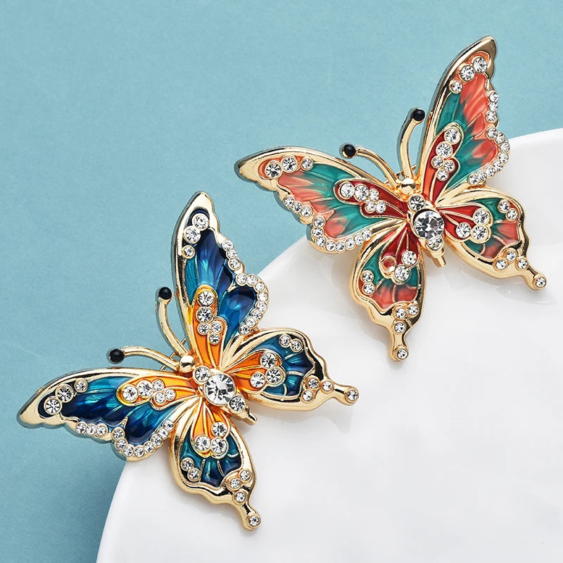 PENDRA Classic Enamel Butterfly Brooch