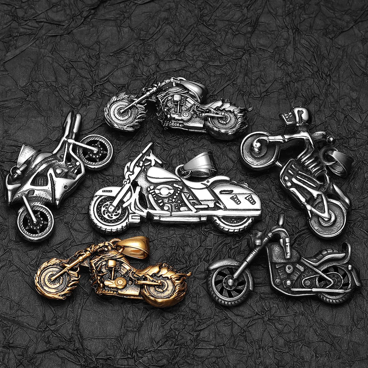 PENDRA Rider Motorcycle Rock Steel Necklace