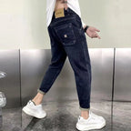 New Harajuku Fashion Trendy Spring Autumn Slim Fit Casual Jeans for Men Vintage Tapered Pencil Pants Stretch Boyfriend Jeans