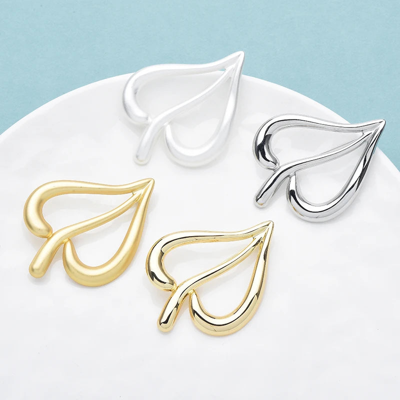 PENDRA Amora Stainless Steel Heart-Leaf Brooch
