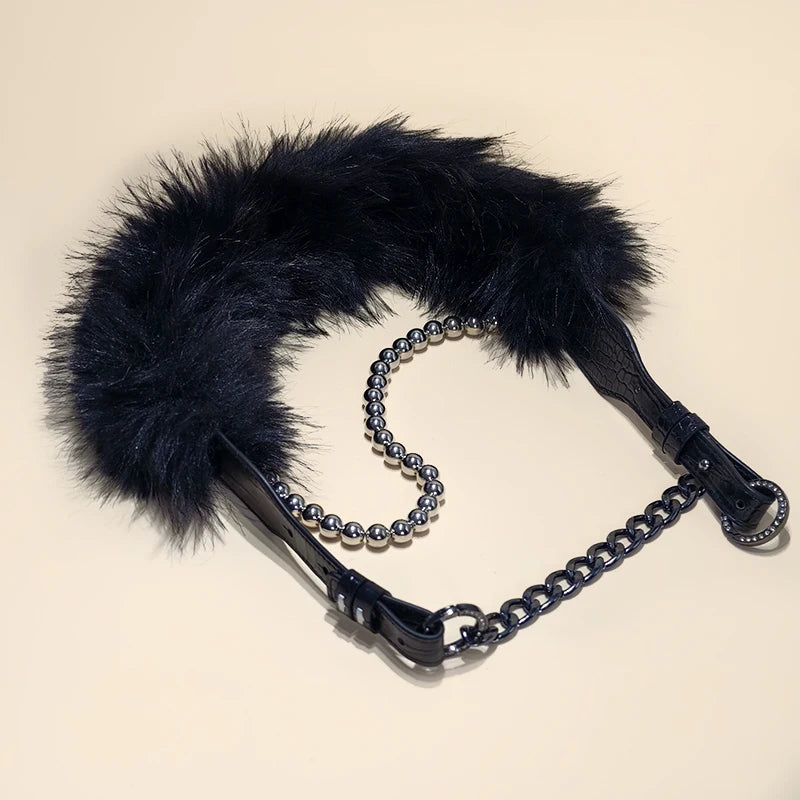 Furry Belt Y2k Belt Subculture Autumn Winter Retro All-Match Plush Waist Chain Imitation Fur Waist Seal Hot Girl Sexy Belt