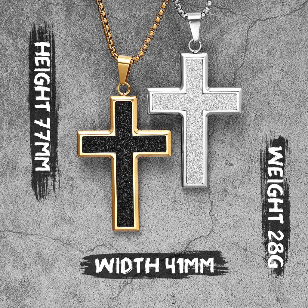 PENDRA Shining Cross Steel Necklace