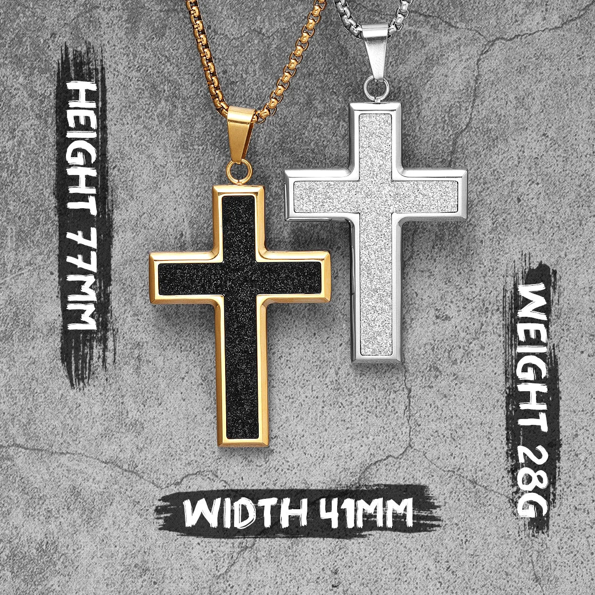 PENDRA Shining Cross Steel Necklace