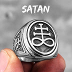 PENDRA Lucifer Satan Pentagram Steel Ring