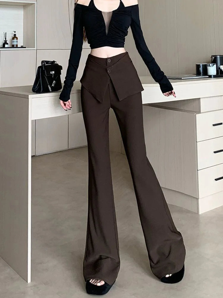 PENDRA Waist Micro Flare Fake Pants