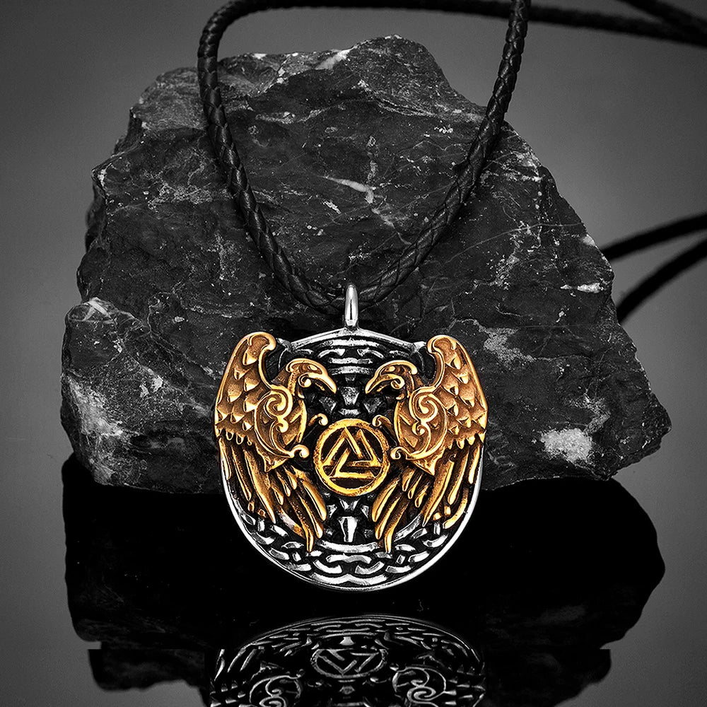 PENDRA Crow Rune Punk Necklace