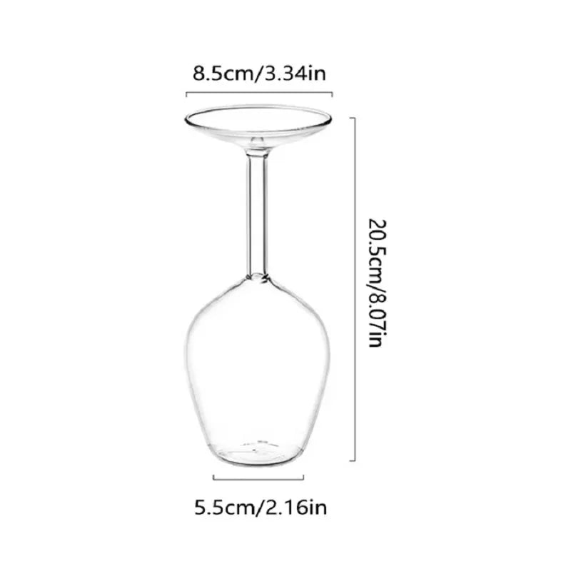 Minimalist Inverted Long Stem Wine Glass Clear Lead-Free Crystal Cup Stylish Tabletop Decor Drinkware For Christmas Birthday