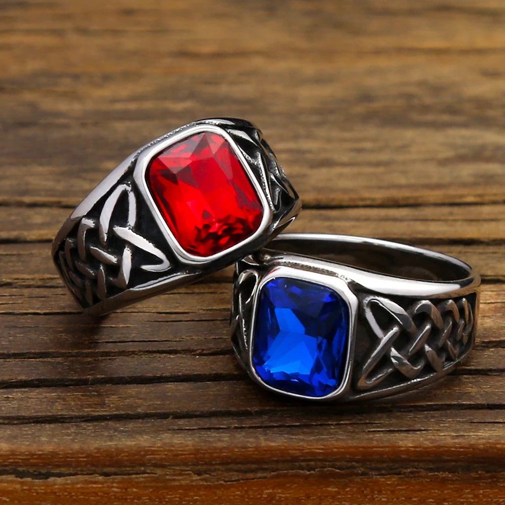 PENDRA Redstone Square Red Stone Signet Ring