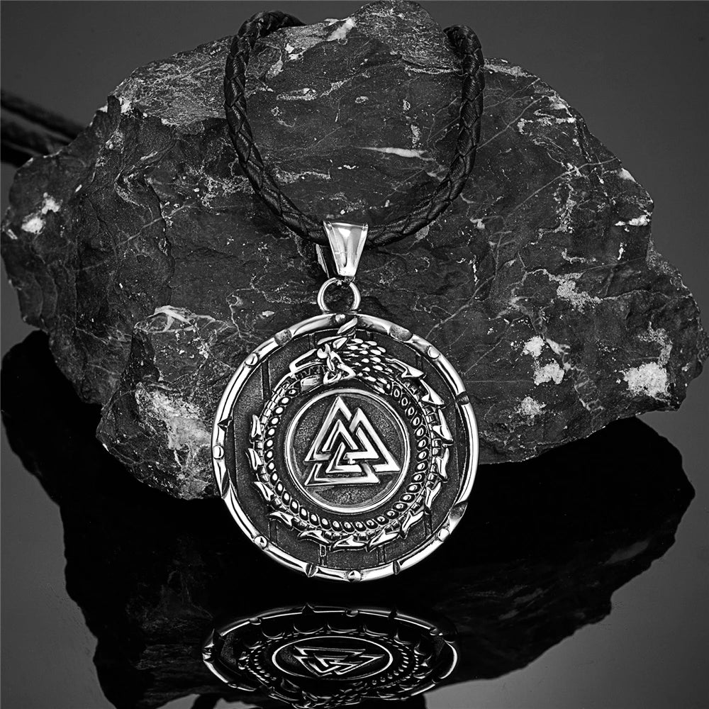 PENDRA Dragon Rune Steel Necklace