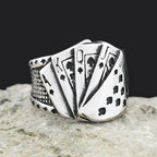 PENDRA Pokerluck Stainless Steel Lucky Poker Ring