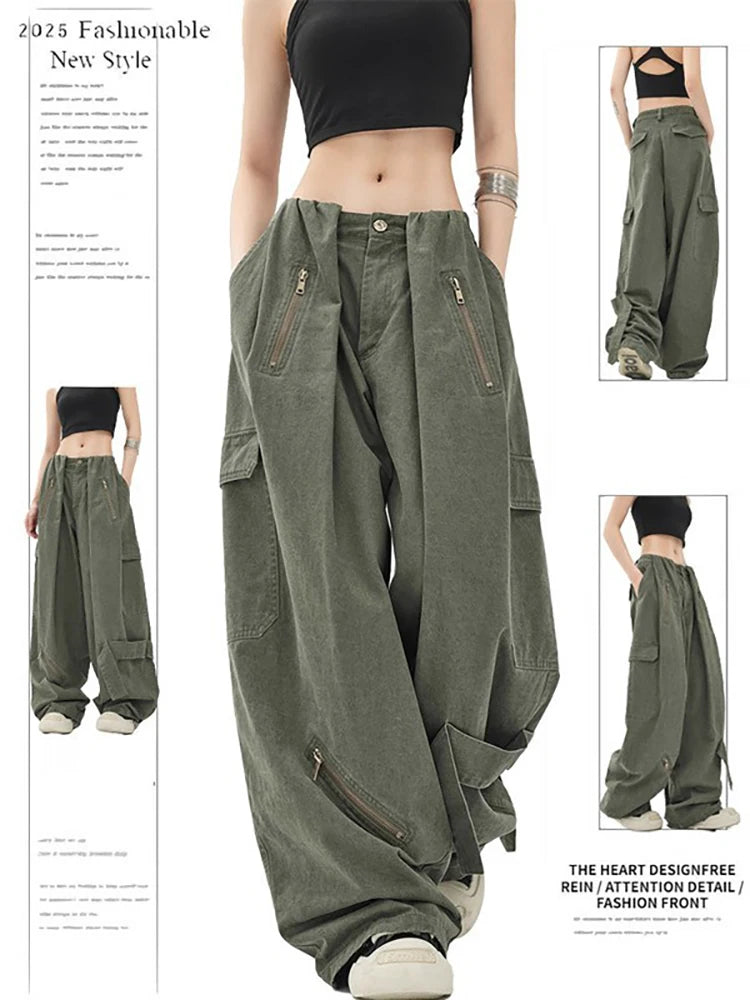 PENDRA Multi Pocket Y2K Cargo Wide Leg Pants
