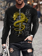 PENDRA Printed Long Sleeve Oriental T-Shirt