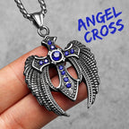 PENDRA Angel Wing Cross Steel Necklace
