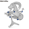 PENDRA Rhinestone Star Alloy Aries Goat Brooch