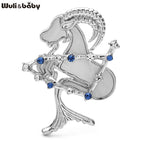 PENDRA Rhinestone Star Alloy Aries Goat Brooch
