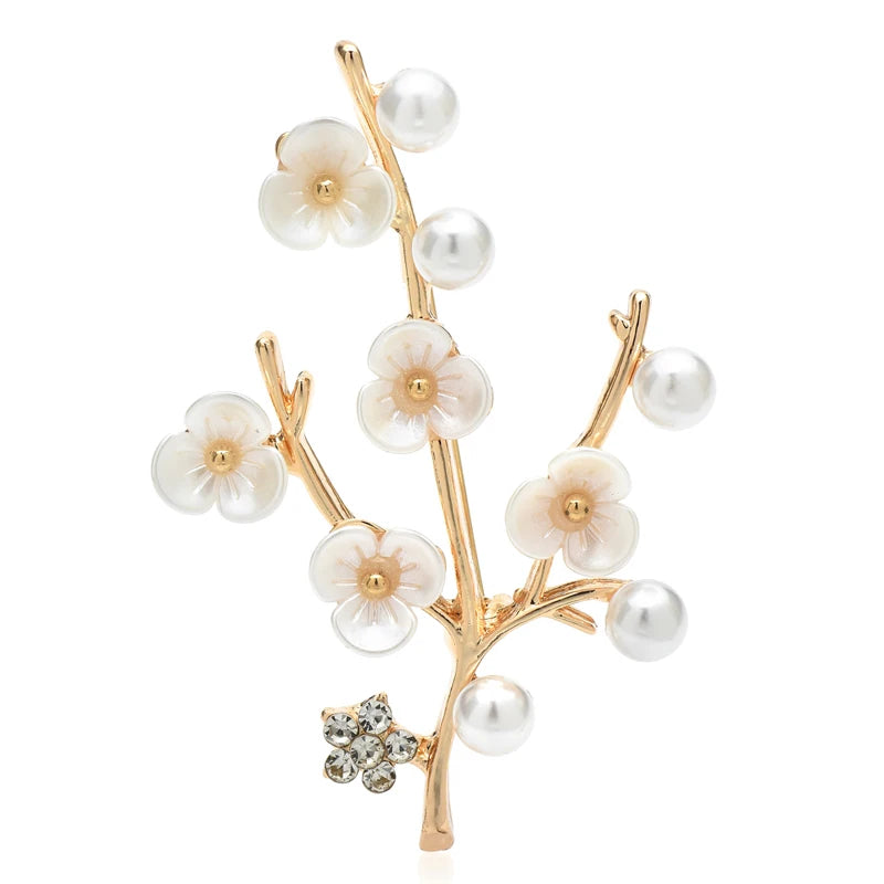 PENDRA Plumelle Plum Blossom Flower Brooch