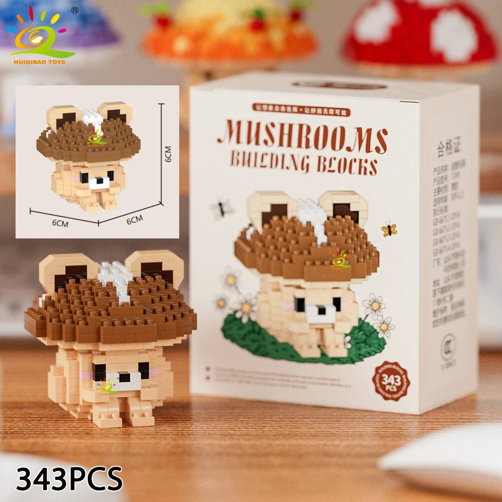 PENDRA Cute Mushroom Micro Building Set
