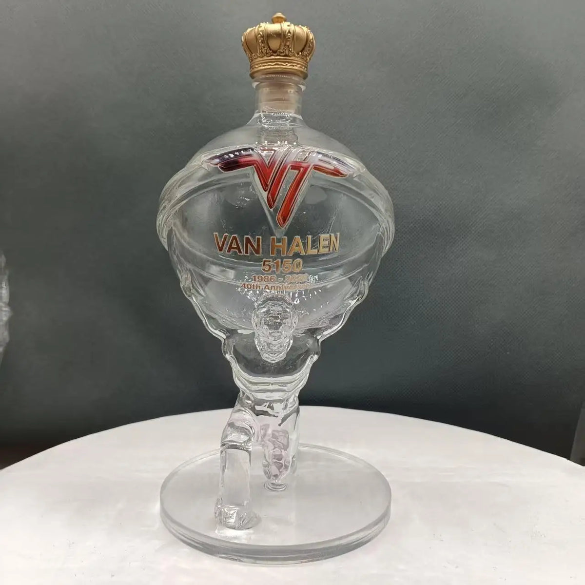 Van Halen Inspired Glass Decanter 40th Anniversary Whiskey Bottle Bar Decor Music Fan Gift