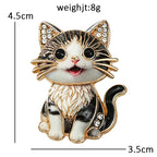PENDRA Sitting Kitty Rhinestone Brooch