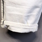 Summer Thin Luxury Designer Slim-Fit Men's Jeans Shorts Boyfriend White Color Striped Street Wear Cotton Casual Short Trousers