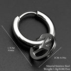 1pcs Punk Peace Sign Stainless Steel Stud Earring For Men Women Gothic Cool Prevent Allergy Puncture Ear Ring Jewelry