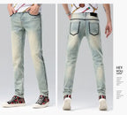 Luxury Brand Clothes 2026 Summer New Washed Retro Jeans Men's Trendy Brand High-end Fashion Small Feet Casual Pants