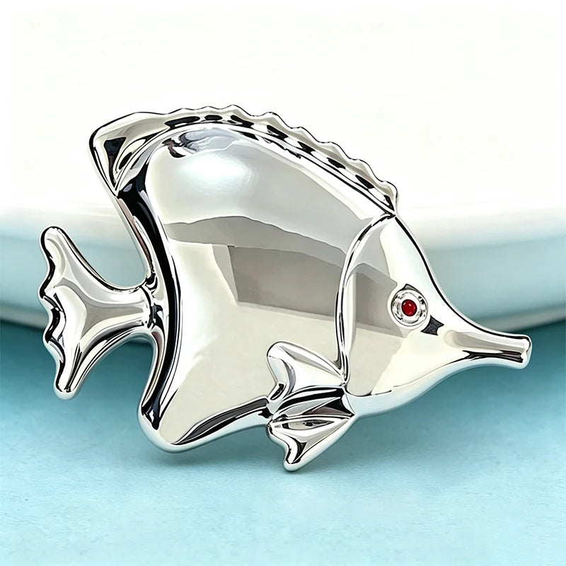 PENDRA Stainless Steel Fish Brooch