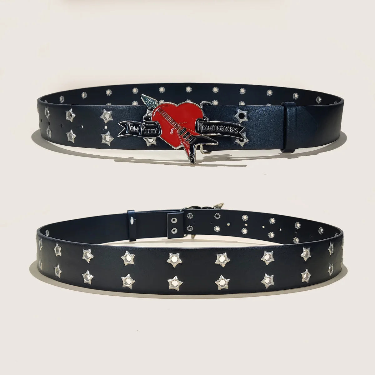 Women's Jeans Belt Punk Cool Adjustable Eyelet Leather Belt Fashion 3.8cm Wide Waistband for Men Hole Waist Gothic Accessories