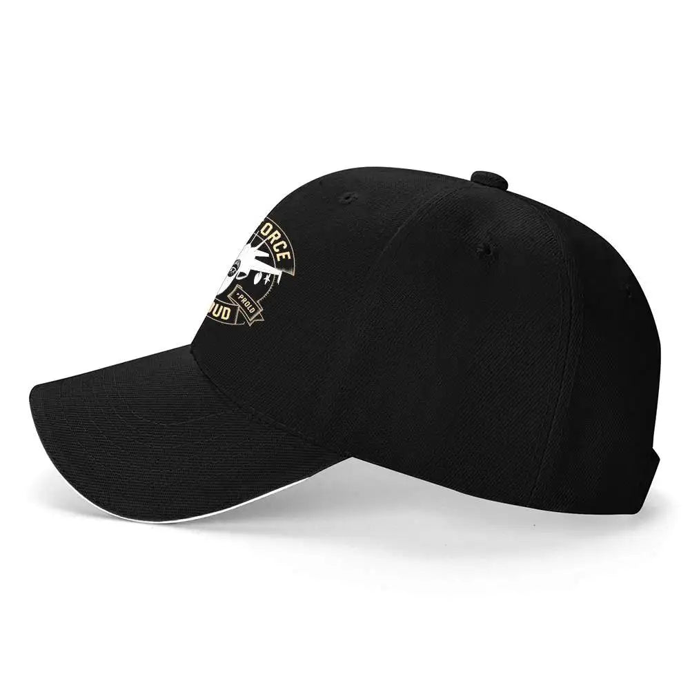 1pc "AIR FORCE PROUD" jet emblem, Baseball caps, unisex, travel caps.
