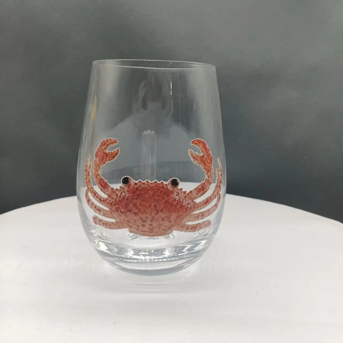 PENDRA Marine Life Red-Wine Glass with Decorative Print