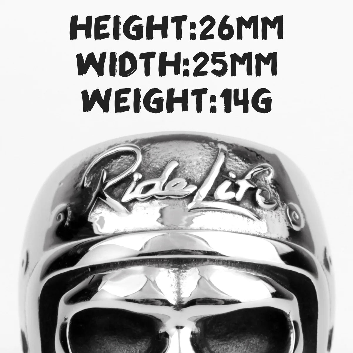 PENDRA Rider Life Skull Steel Ring