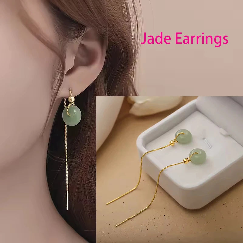 PENDRA Water Hotan Jade Silver Earrings